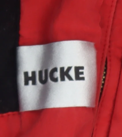 Hucke Womens Red Long Parka Coat Size 8 Water Resistant Zip Jacket - Image 5