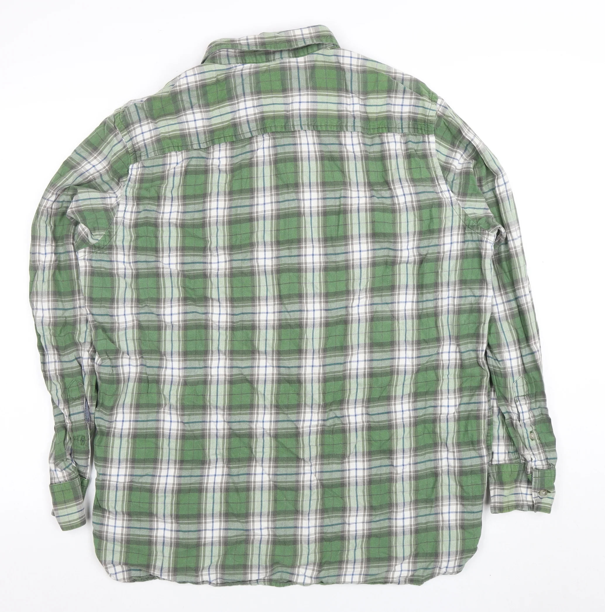 Hudson North Men's Green Plaid Cotton Button-Up Shirt Size L - Image 3