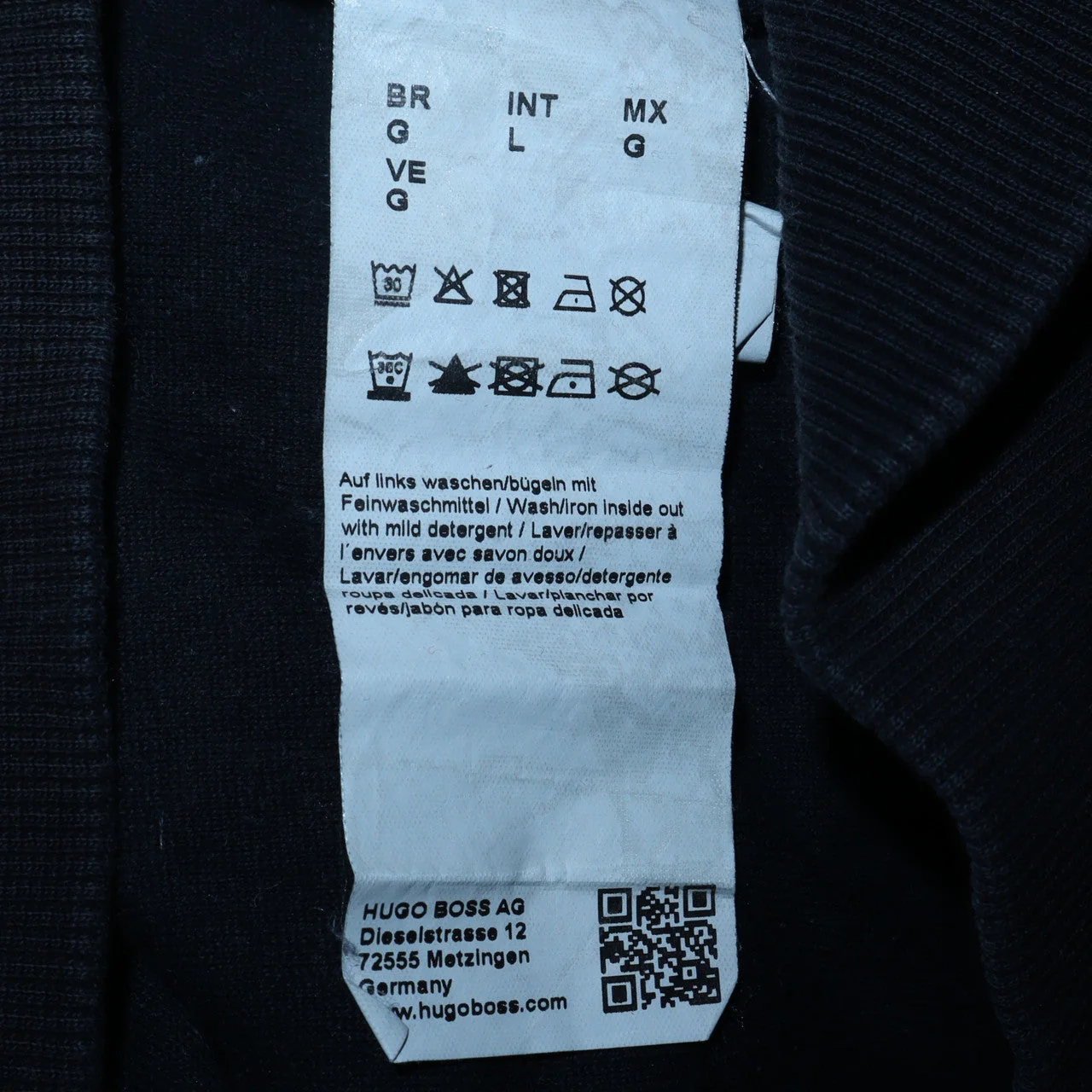 Hugo Boss Mens Black Full Zip Sweatshirt L Logo Trim Athletic Style - Image 6