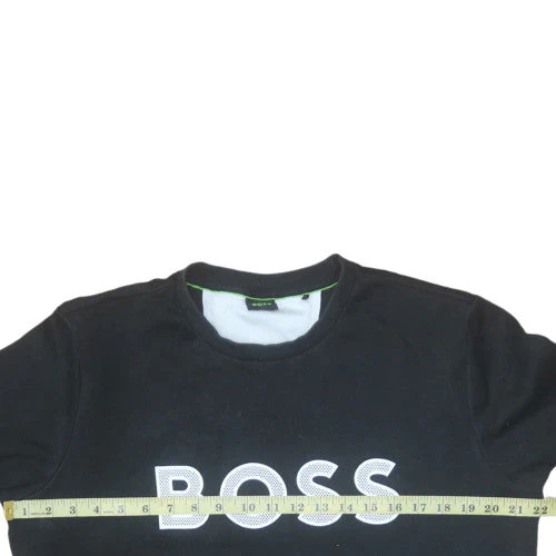 Hugo Boss Men's Black Logo Crew Neck Pullover Sweatshirt Size L - Image 2