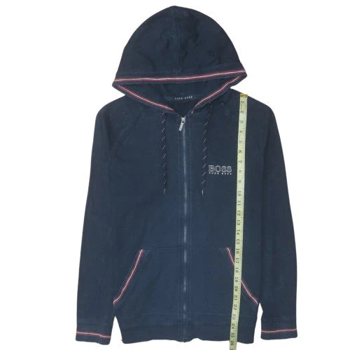 Hugo Boss Mens Blue Full Zip Hoodie Size M Regular Fit - Image 3