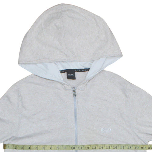 Hugo Boss Women Grey Full Zip Hoodie Sweatshirt Size M - Image 2