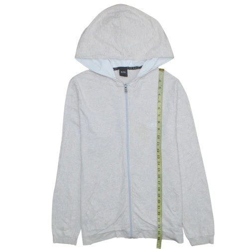 Hugo Boss Women Grey Full Zip Hoodie Sweatshirt Size M - Image 3