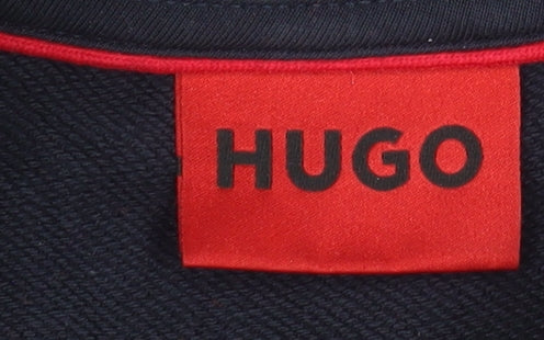 HUGO Men's Blue Mock Neck 1/2 Zip Sweatshirt Size M - Image 4