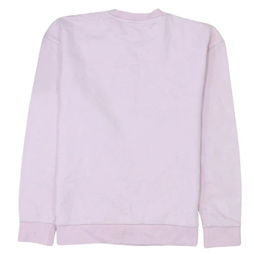 Hugo Women's Pink Crew Neck Pullover Sweatshirt M Cotton Logo - Image 4