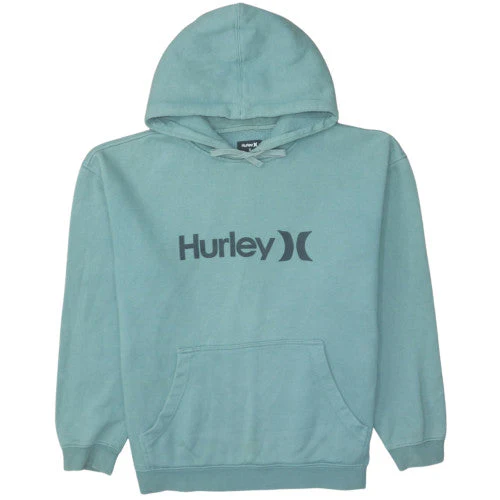 Hurley Men’s Green Pullover Hoodie Small Fleece Logo Sweatshirt