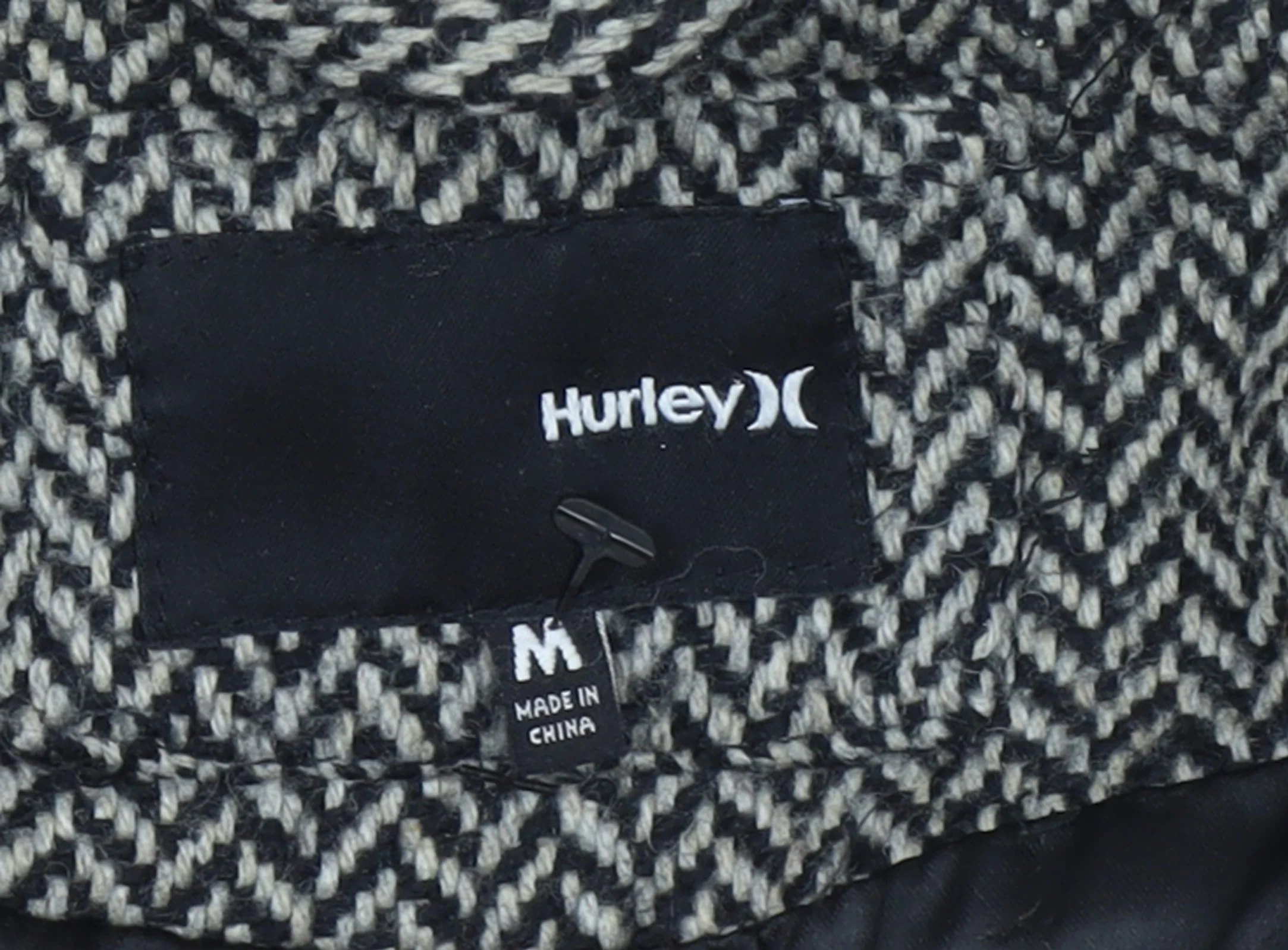 Hurley Women's Grey Wool Blend Herringbone Pea Coat Size M - Image 4