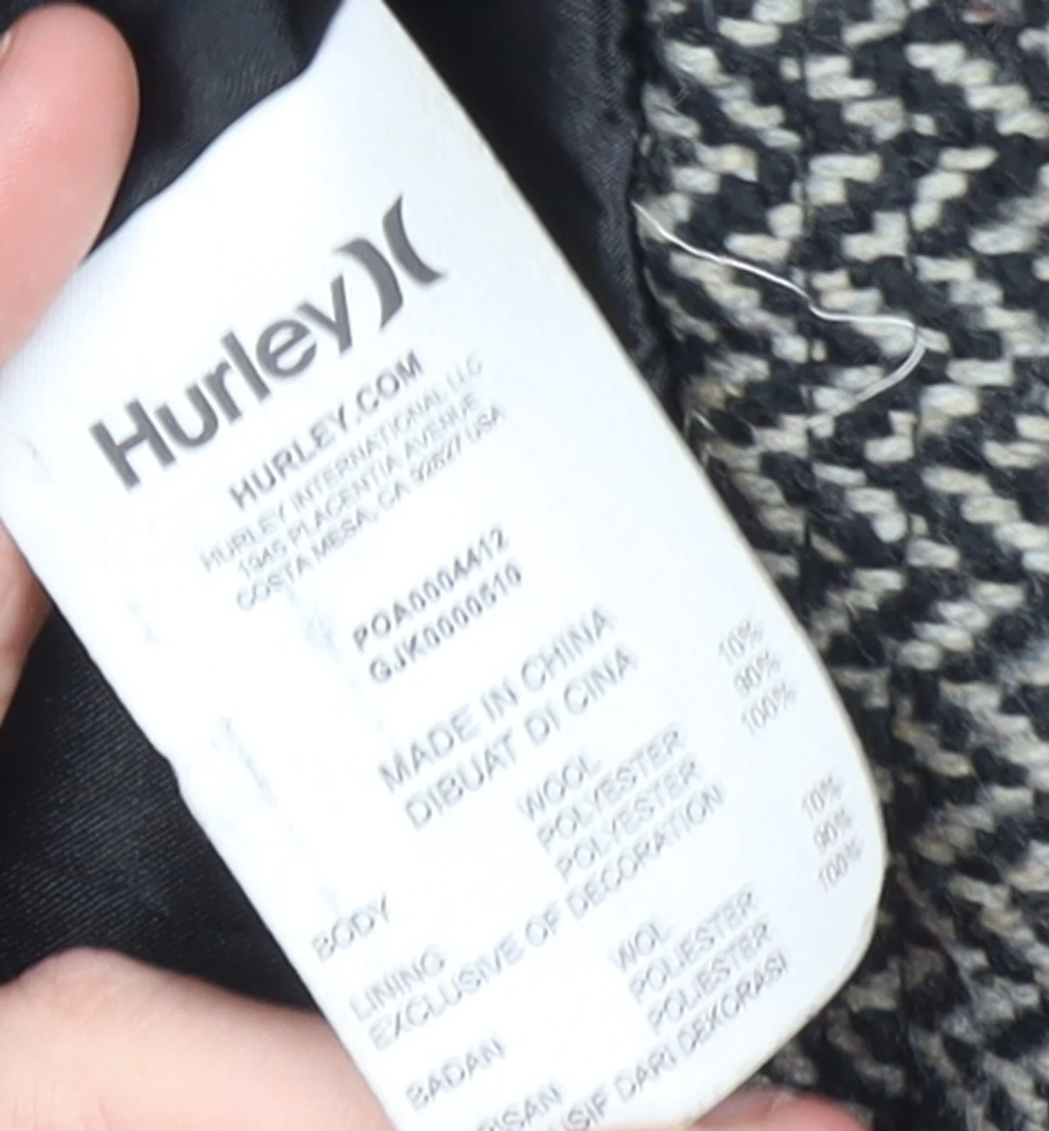 Hurley Women's Grey Wool Blend Herringbone Pea Coat Size M - Image 5
