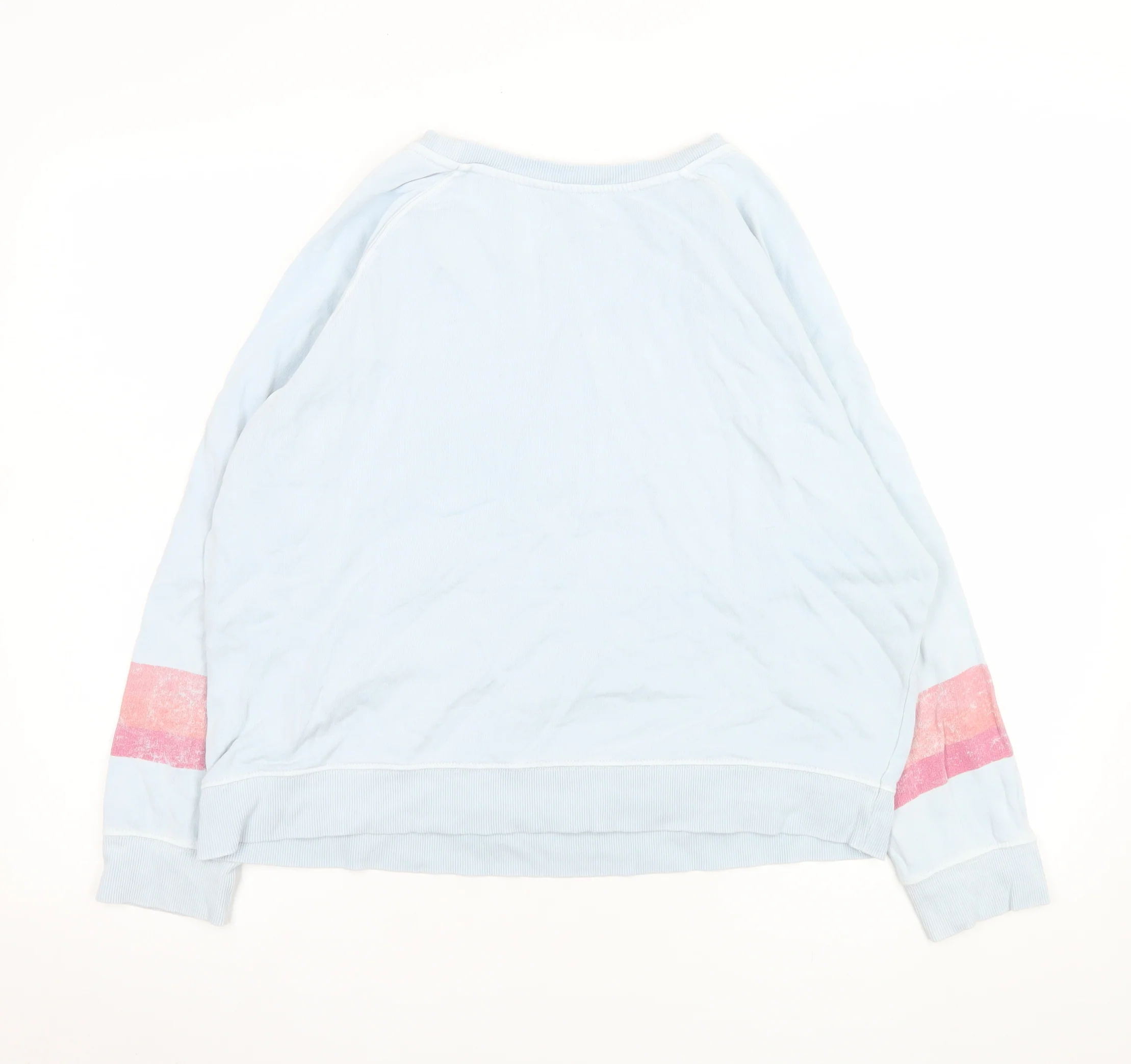 Hush Women Blue Small Pullover Sweatshirt with Pink Stripes - Image 3
