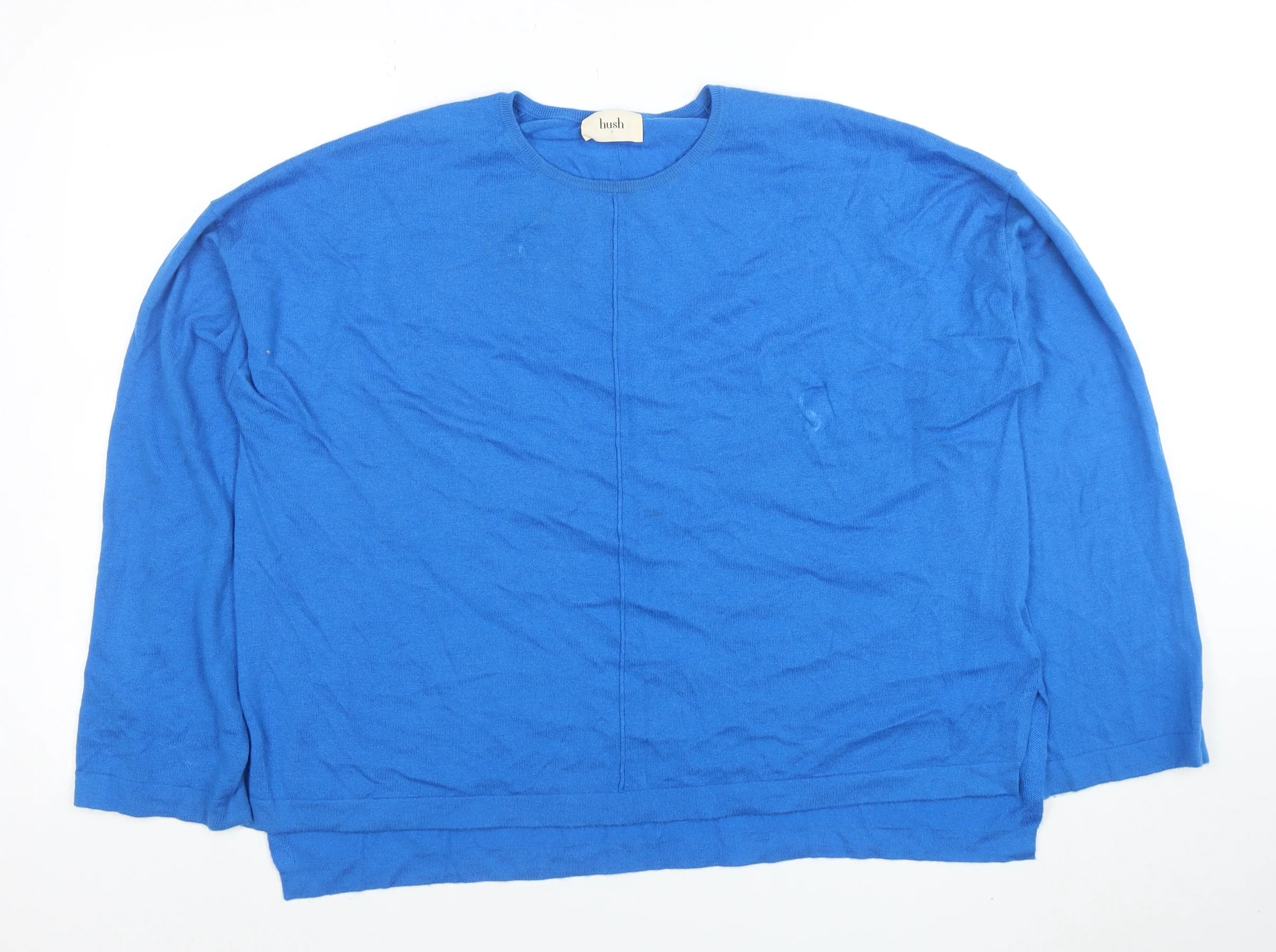 Hush Women’s Blue Wool Blend Relaxed Fit Pullover Jumper Size S