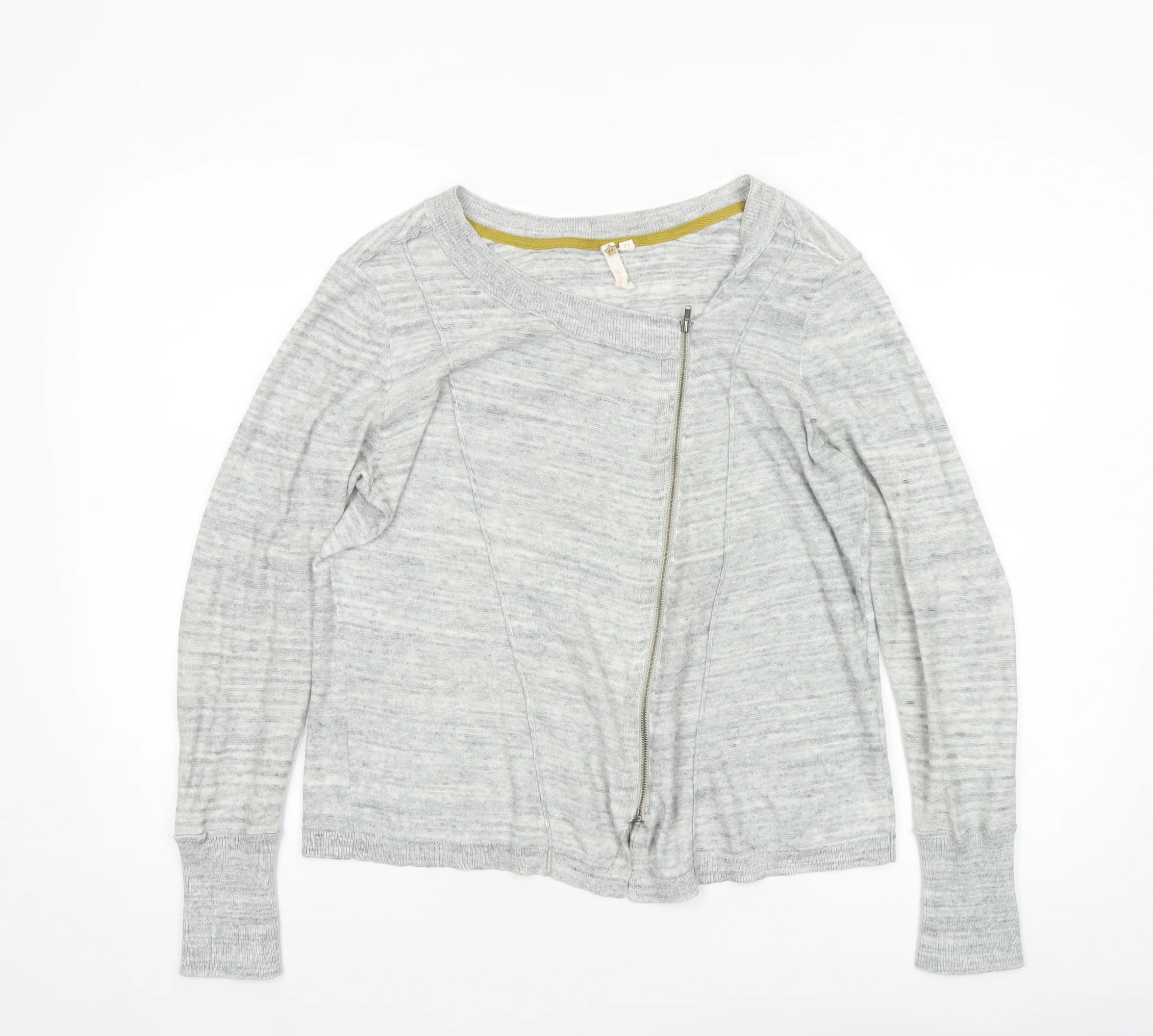 Hush Women’s Grey Full Zip Cotton Knit Jumper Size 12