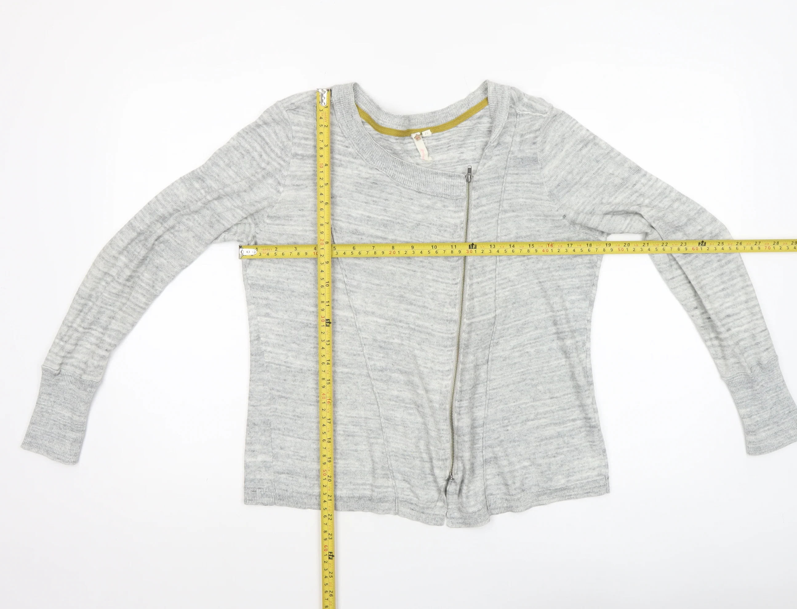 Hush Women’s Grey Full Zip Cotton Knit Jumper Size 12 - Image 2