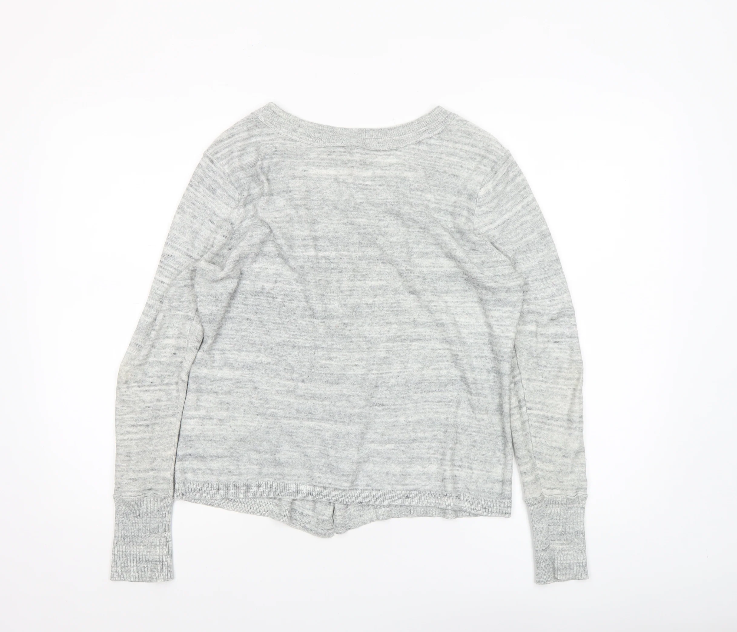 Hush Women’s Grey Full Zip Cotton Knit Jumper Size 12 - Image 3