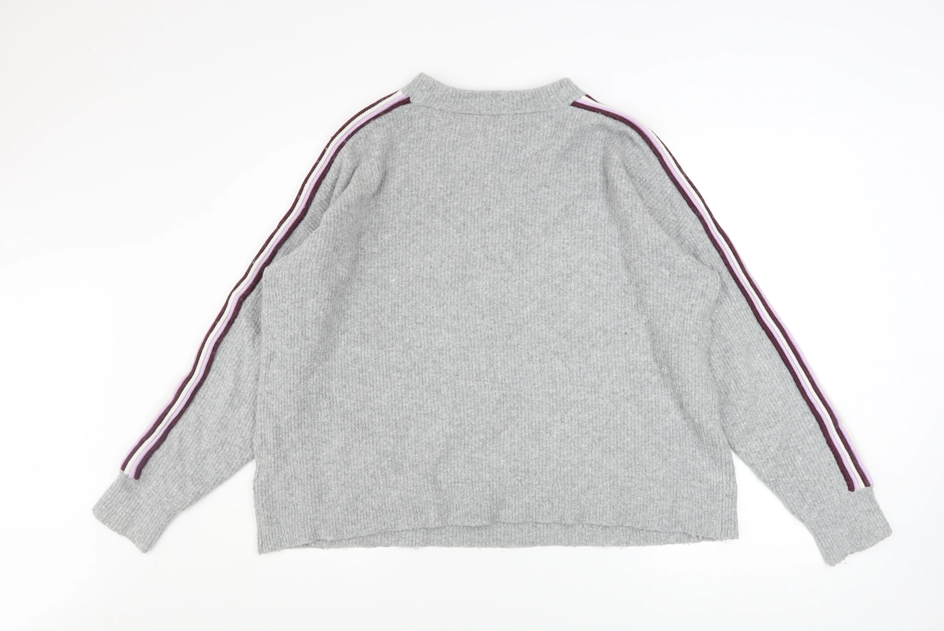 Hush Women’s Grey Ribbed Knit Pullover Jumper L/XL Crew Neck - Image 3