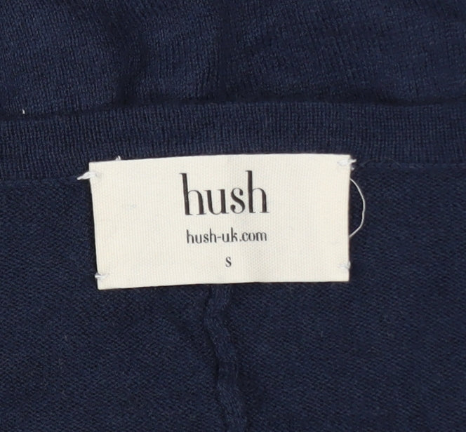 Hush Women's Blue V-Neck Relaxed Fit Knit Jumper Size S - Image 4