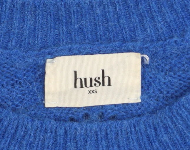 Hush Womens Blue XXS Crew Neck Long Sleeve Knit Jumper - Image 4