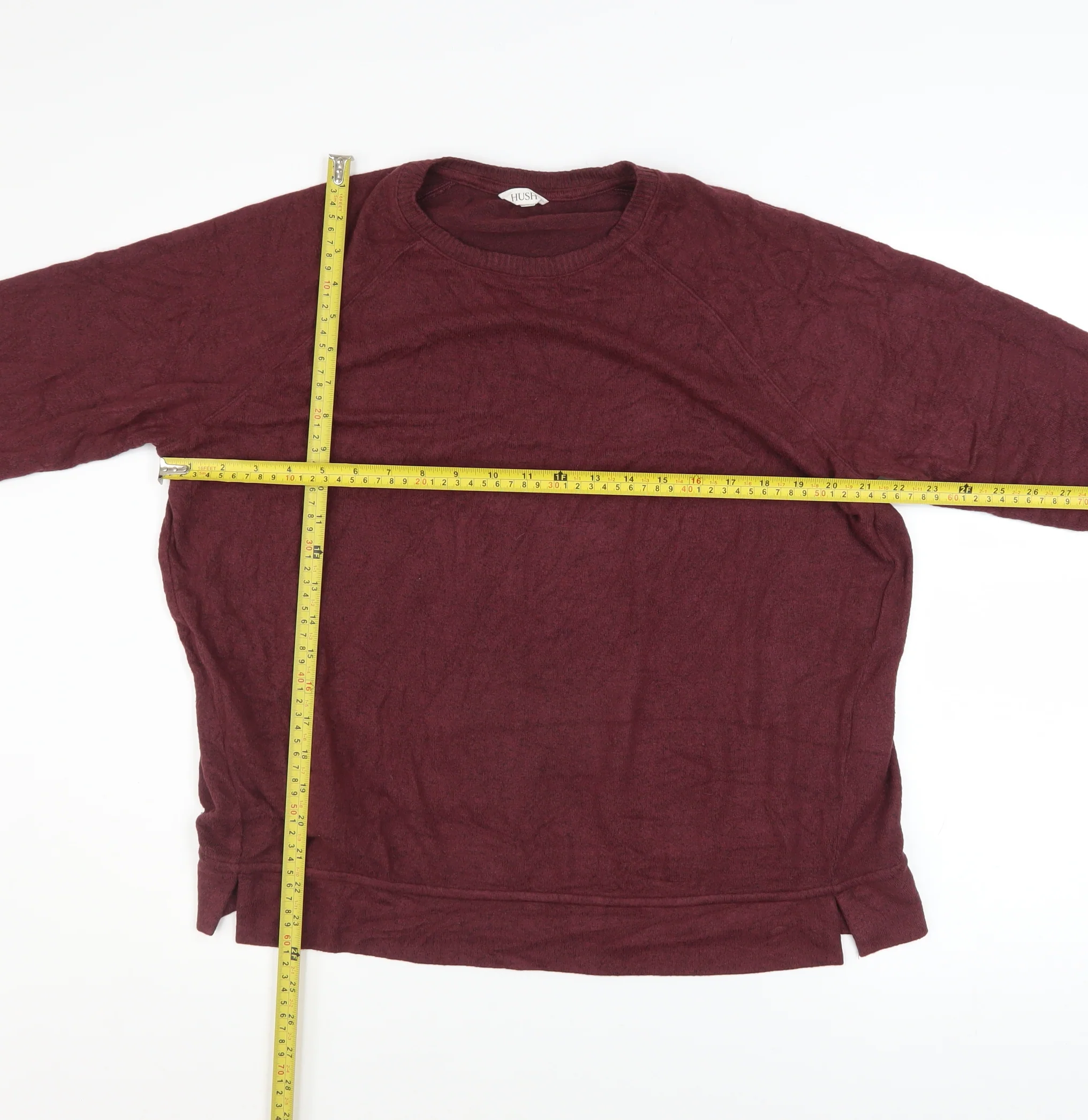 Hush Womens Burgundy Pullover Sweatshirt M Viscose Blend - Image 2