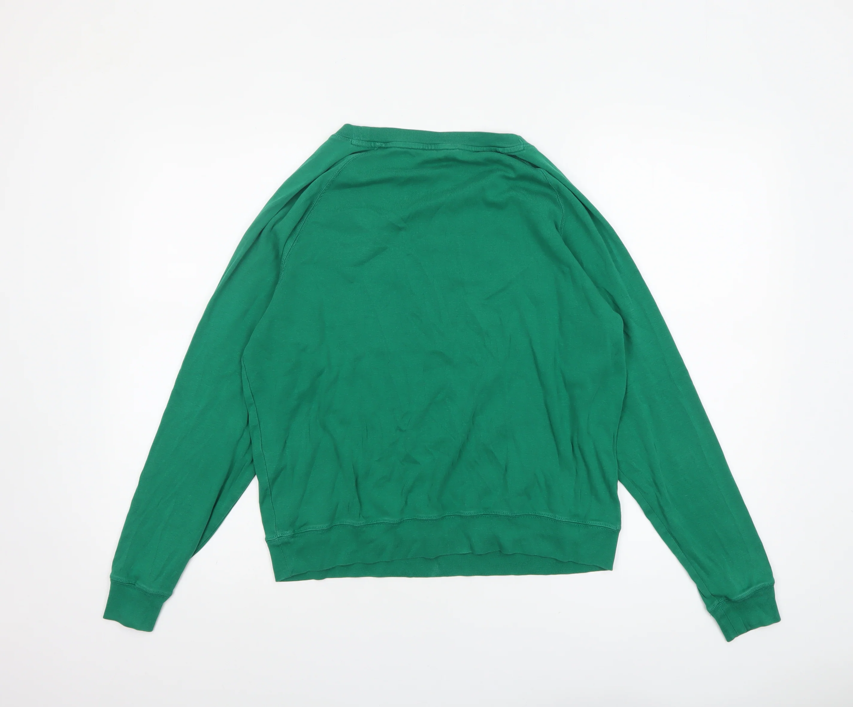 Hush Womens Green Cotton Crew Neck Long Sleeve T-Shirt M - Image 3