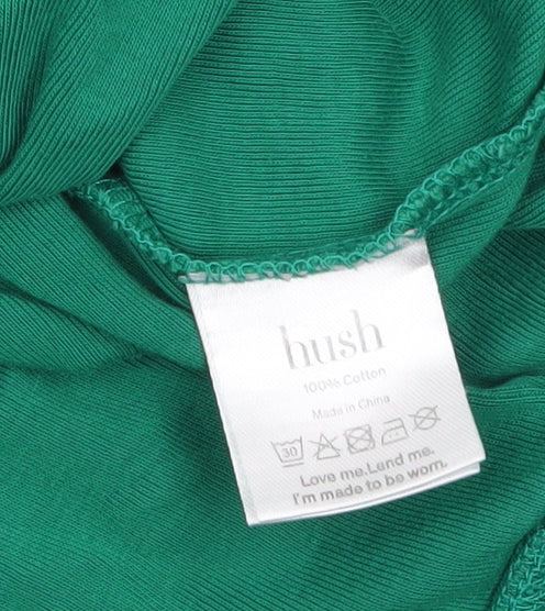 Hush Womens Green Cotton Crew Neck Long Sleeve T-Shirt M - Image 4