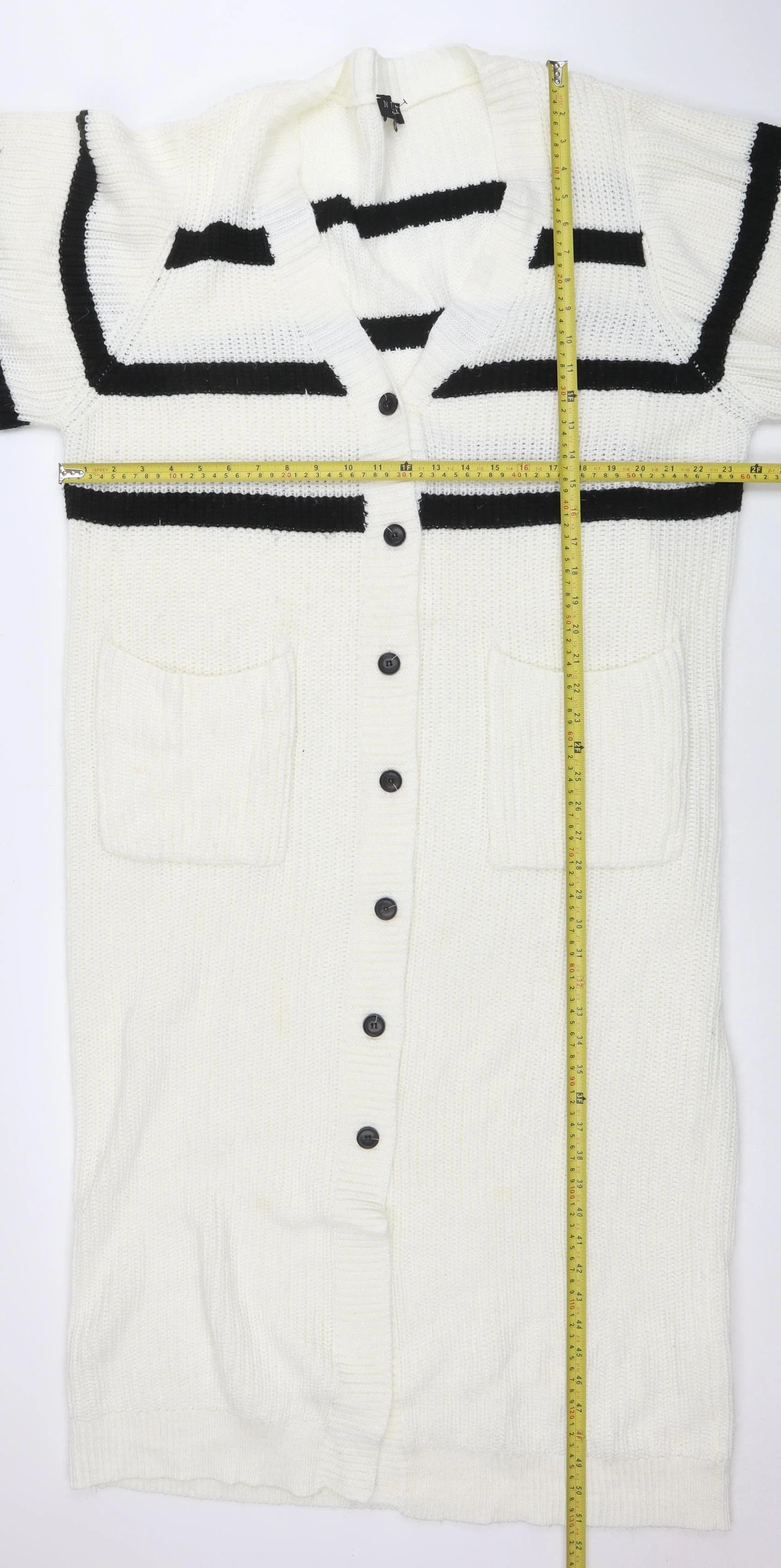 In The Style Women’s White Striped Jumper Dress Size 18 Long Sleeve Knit - Image 2