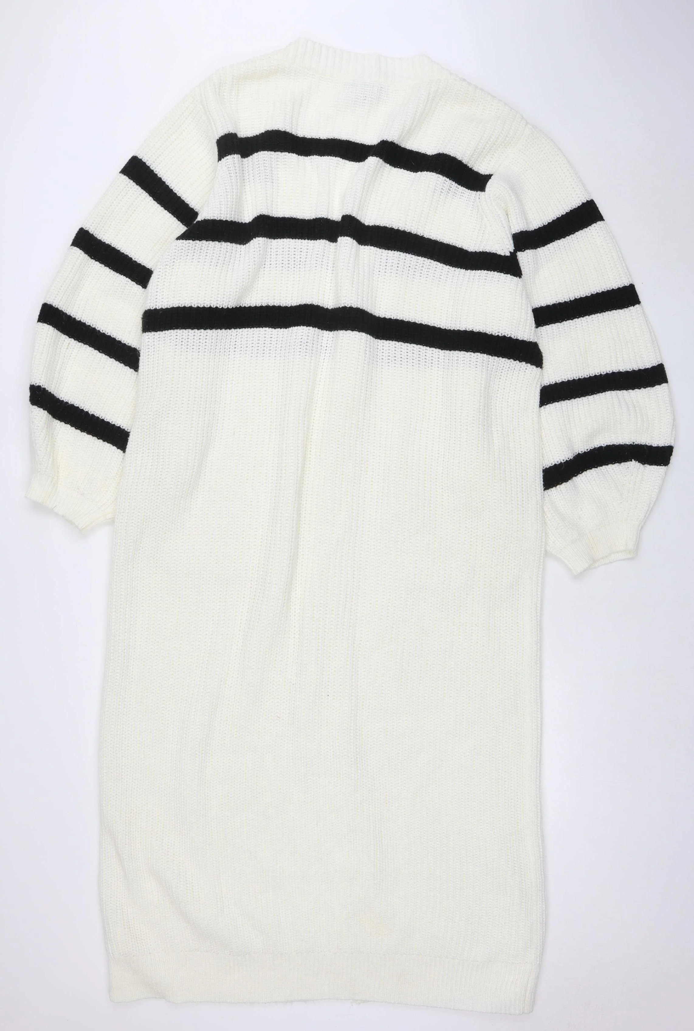 In The Style Women’s White Striped Jumper Dress Size 18 Long Sleeve Knit - Image 3