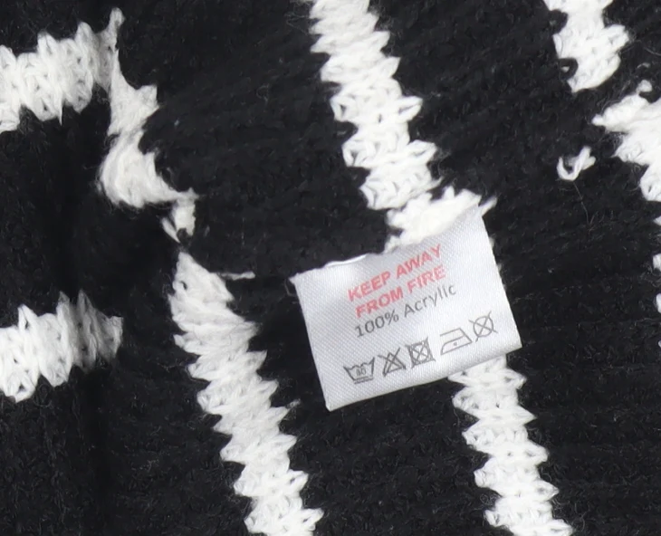 In The Style Womens Black Striped Collared Pullover Jumper Size 10/12 - Image 5