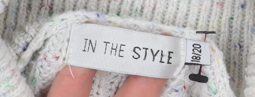 In The Style Women's Ivory Roll Neck Knitted Jumper Dress Size 18 - Image 4