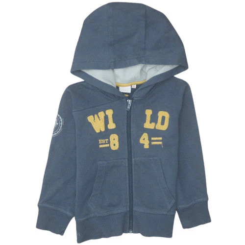 Influx Boys Blue Full Zip Hoodie 4 Years Cotton Blend Casual Sweatshirt