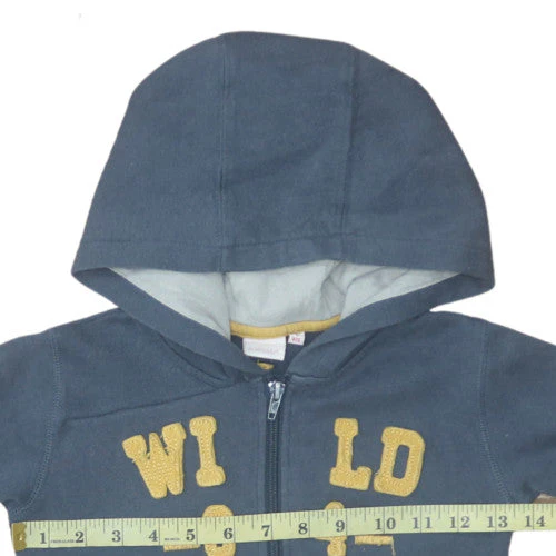 Influx Boys Blue Full Zip Hoodie 4 Years Cotton Blend Casual Sweatshirt - Image 2