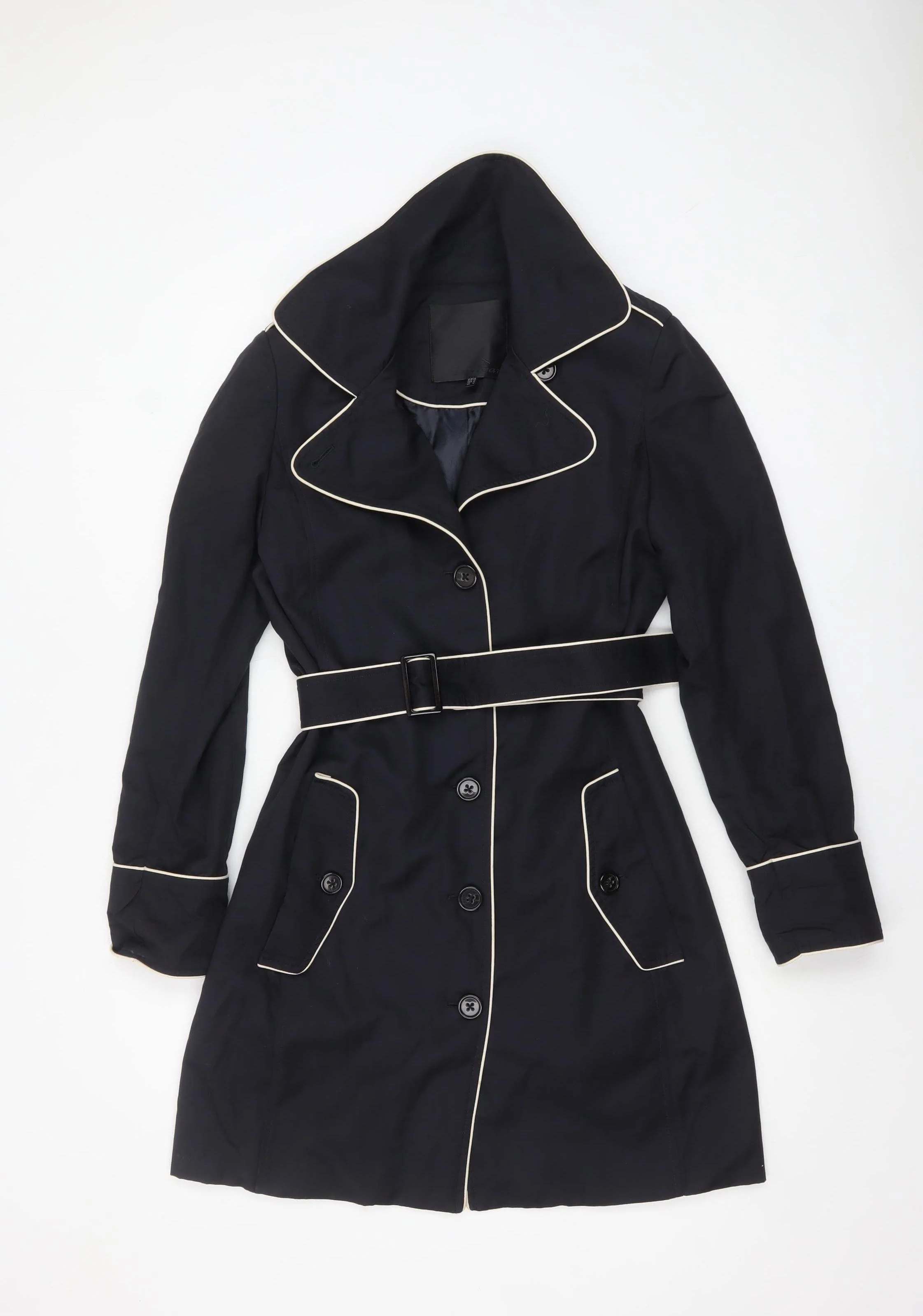 InWear Women's Blue Belted Trench Coat Size 12