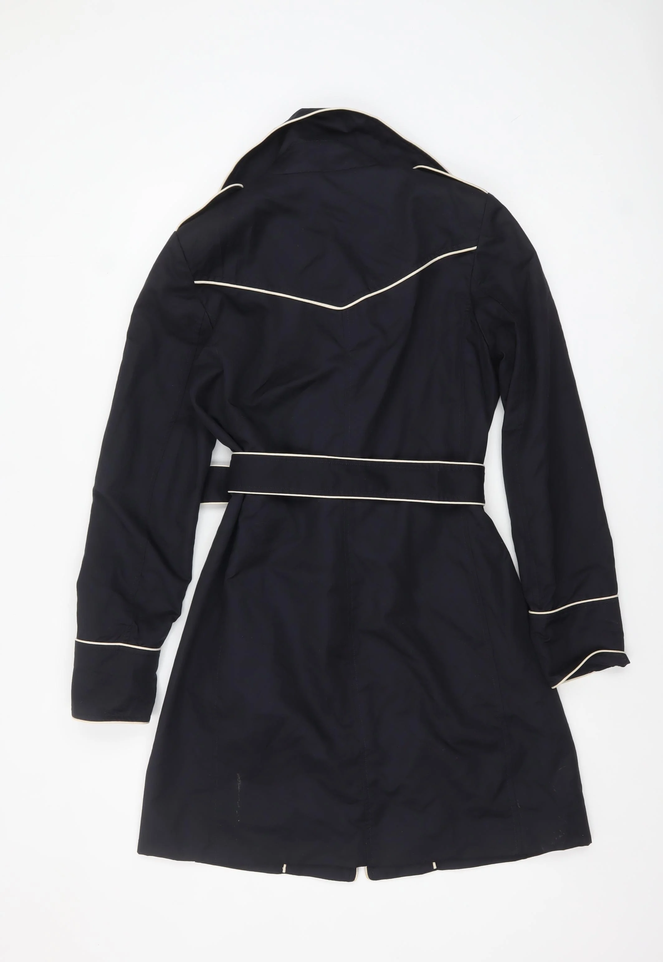 InWear Women's Blue Belted Trench Coat Size 12 - Image 3