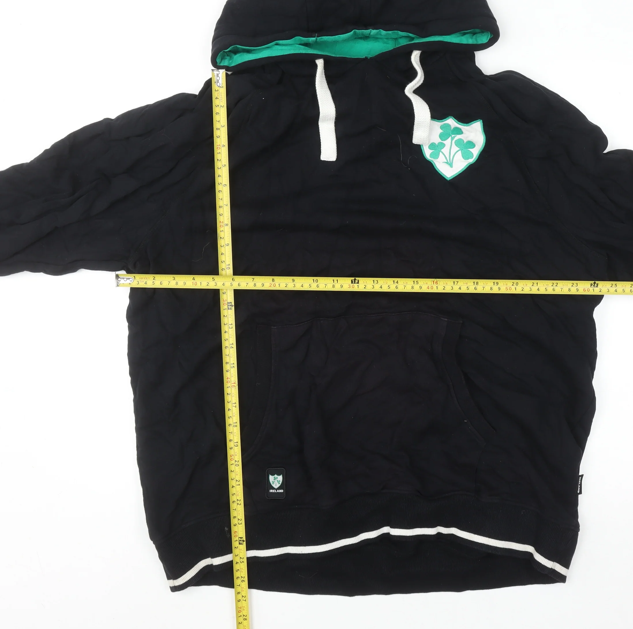 Ireland Classics Men's Black 2XL Pullover Hoodie with Shamrock Logo - Image 2