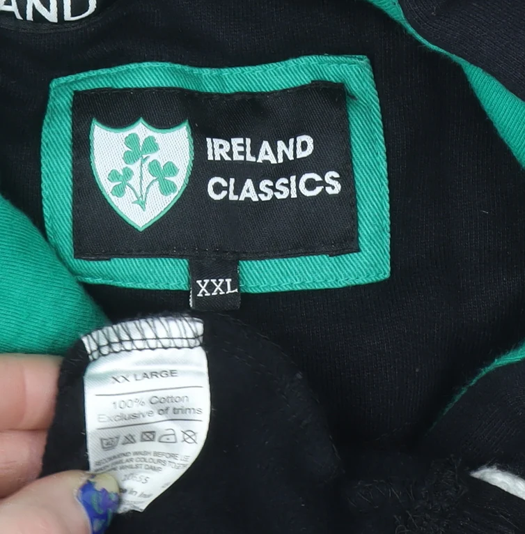 Ireland Classics Men's Black 2XL Pullover Hoodie with Shamrock Logo - Image 4
