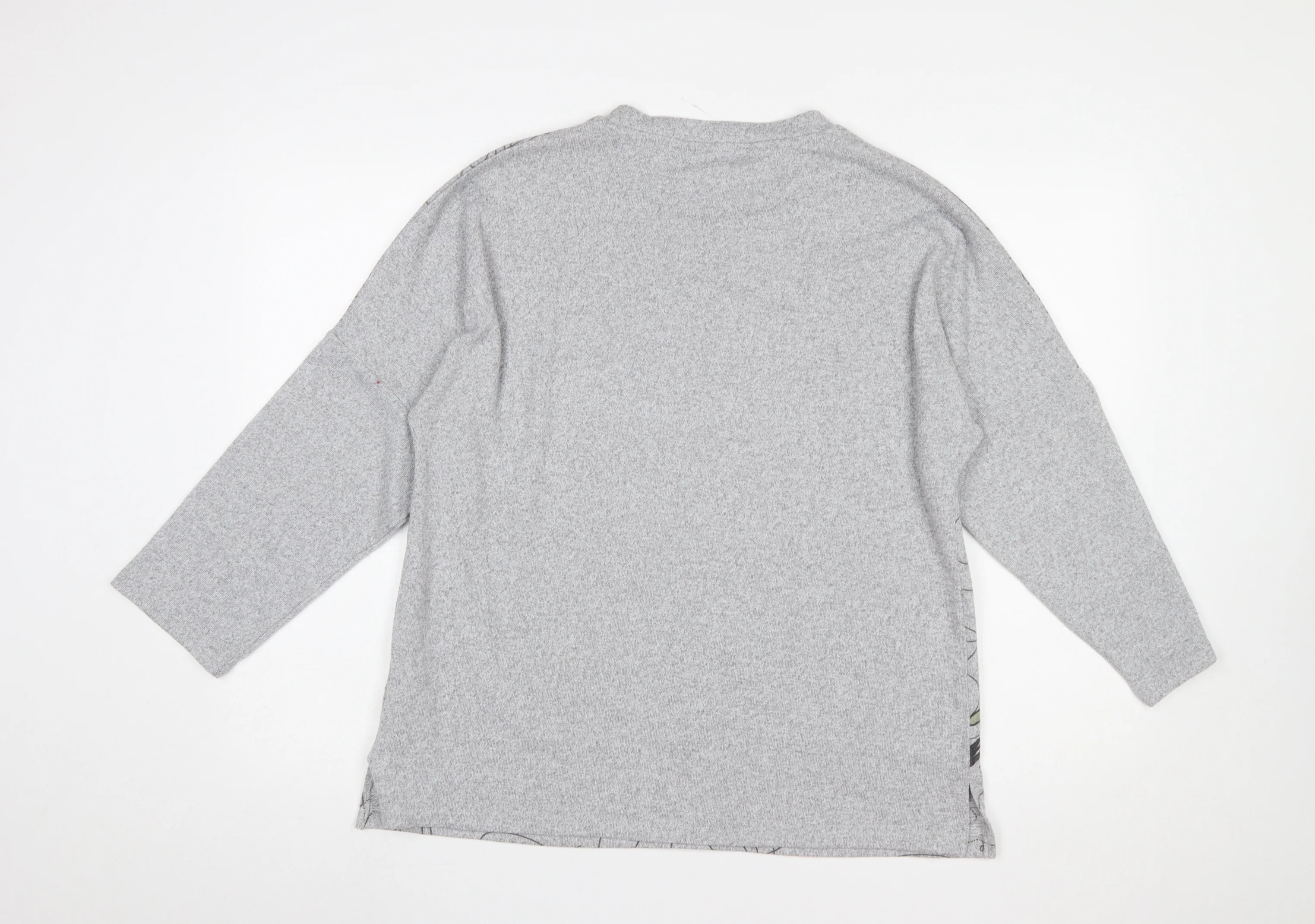 Isle Collection Women's Grey Floral Pullover Jumper M Regular Fit - Image 3