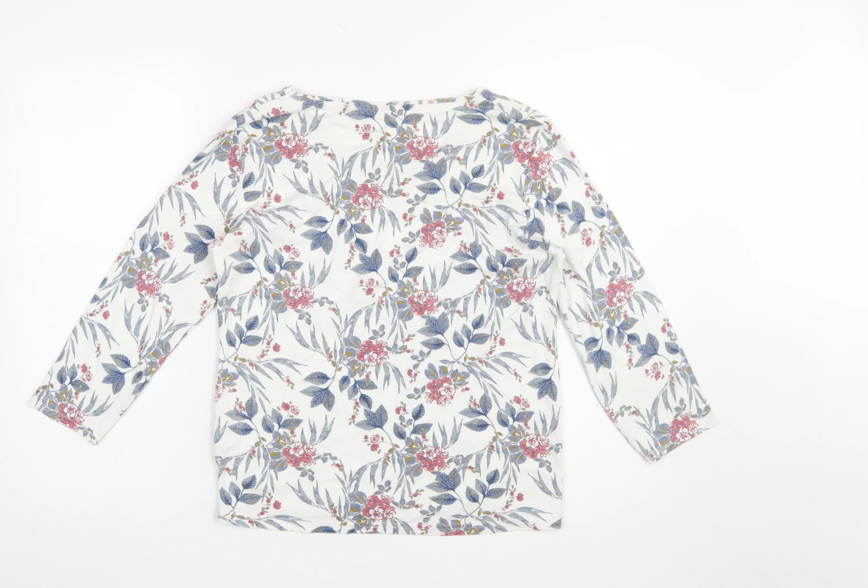 Isle Essentials Women's Multicoloured Floral Cotton 3/4 Sleeve T-Shirt Size 14-16 - Image 3