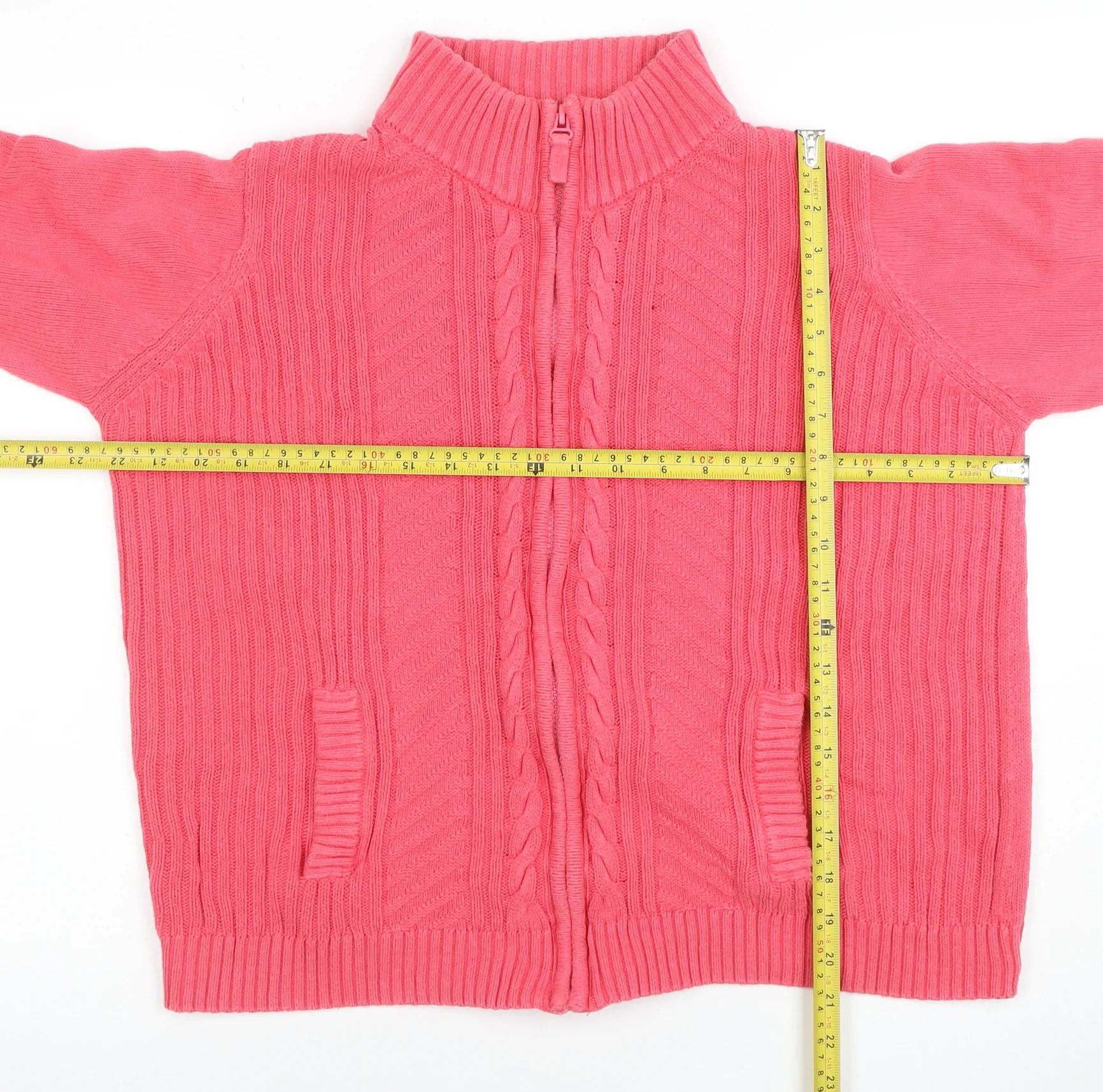 Isle Essentials Women's Pink Full Zip Cotton Jumper Size L 18-20 - Image 2