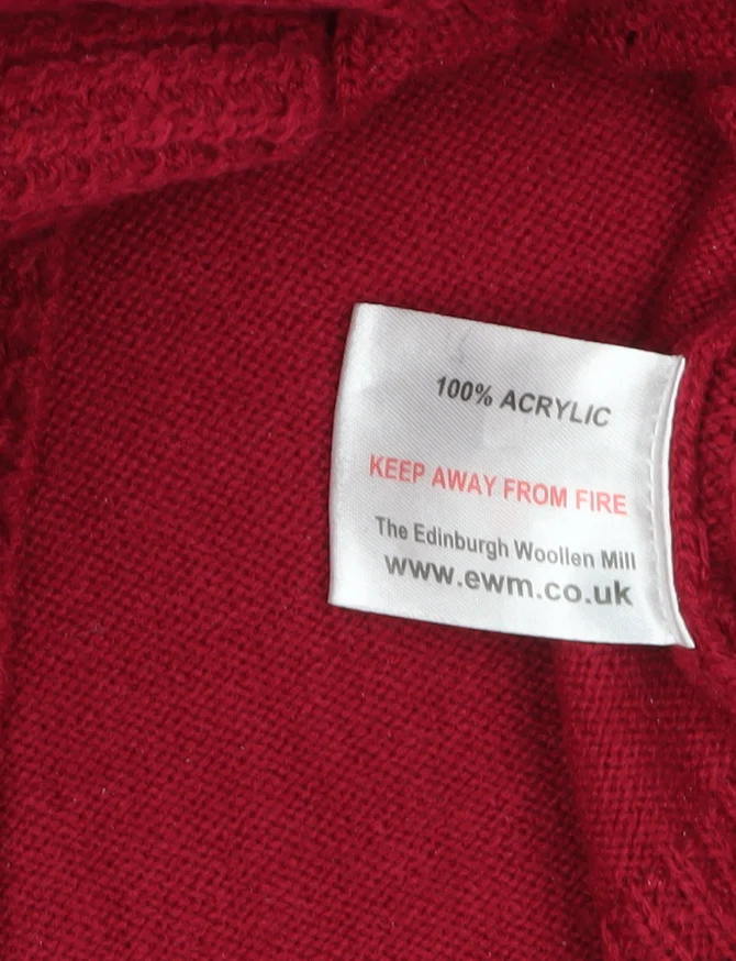 Isle Women Red Cable-Knit Acrylic Jumper Size S 10-12 - Image 4