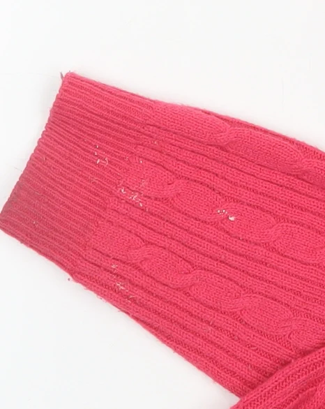 Isle Women’s Pink Collared Cable-Knit Jumper Size L 18-20 - Image 6