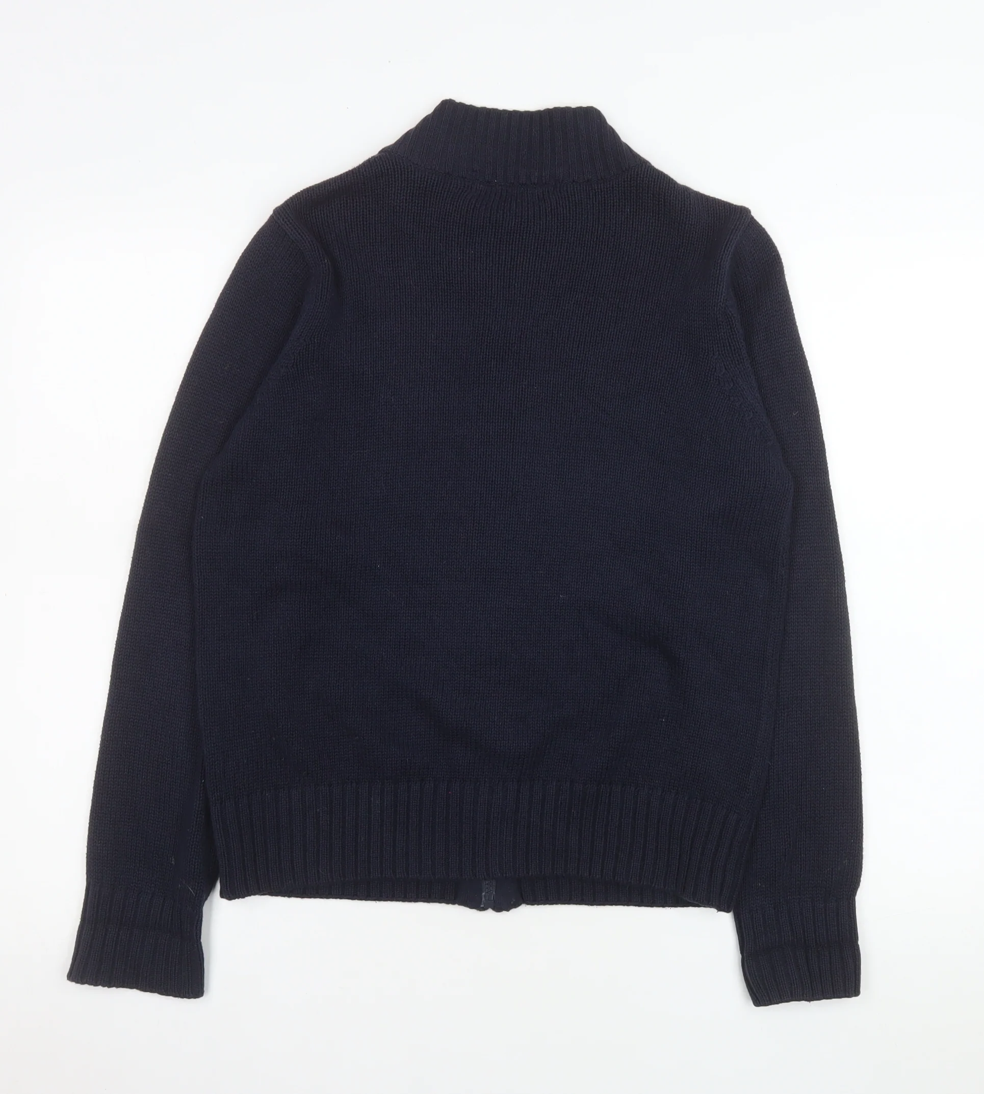 Isle Women's Blue Cotton Zip Up Knit Jacket Size S 10-12 - Image 3