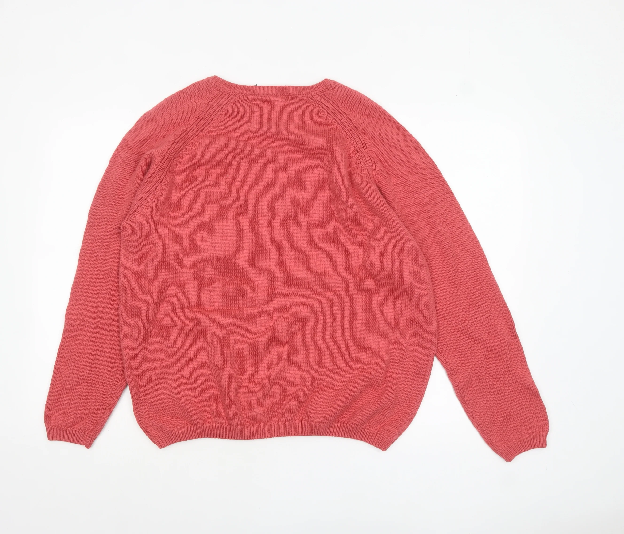 ISLE Womens Pink Cotton Crew Neck Pullover Jumper Size 18-20 - Image 3