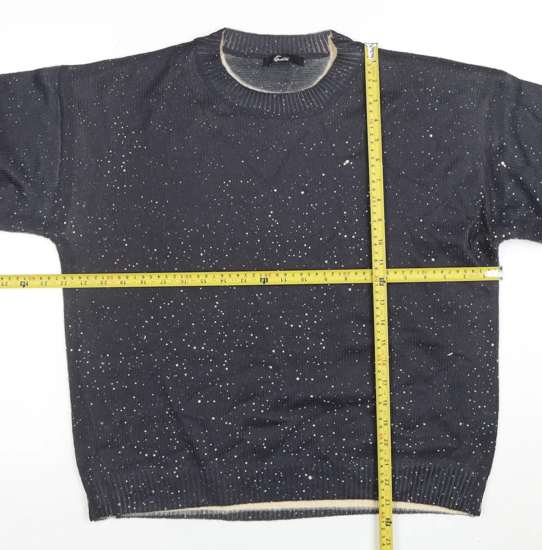 Italiane Women’s Blue Speckled Knit Crew Neck Pullover Jumper XL - Image 2