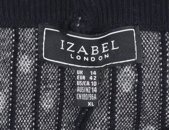 Izabel London Women Black White Polka Dot A-Line Skirt Size 14 XL - Image 4