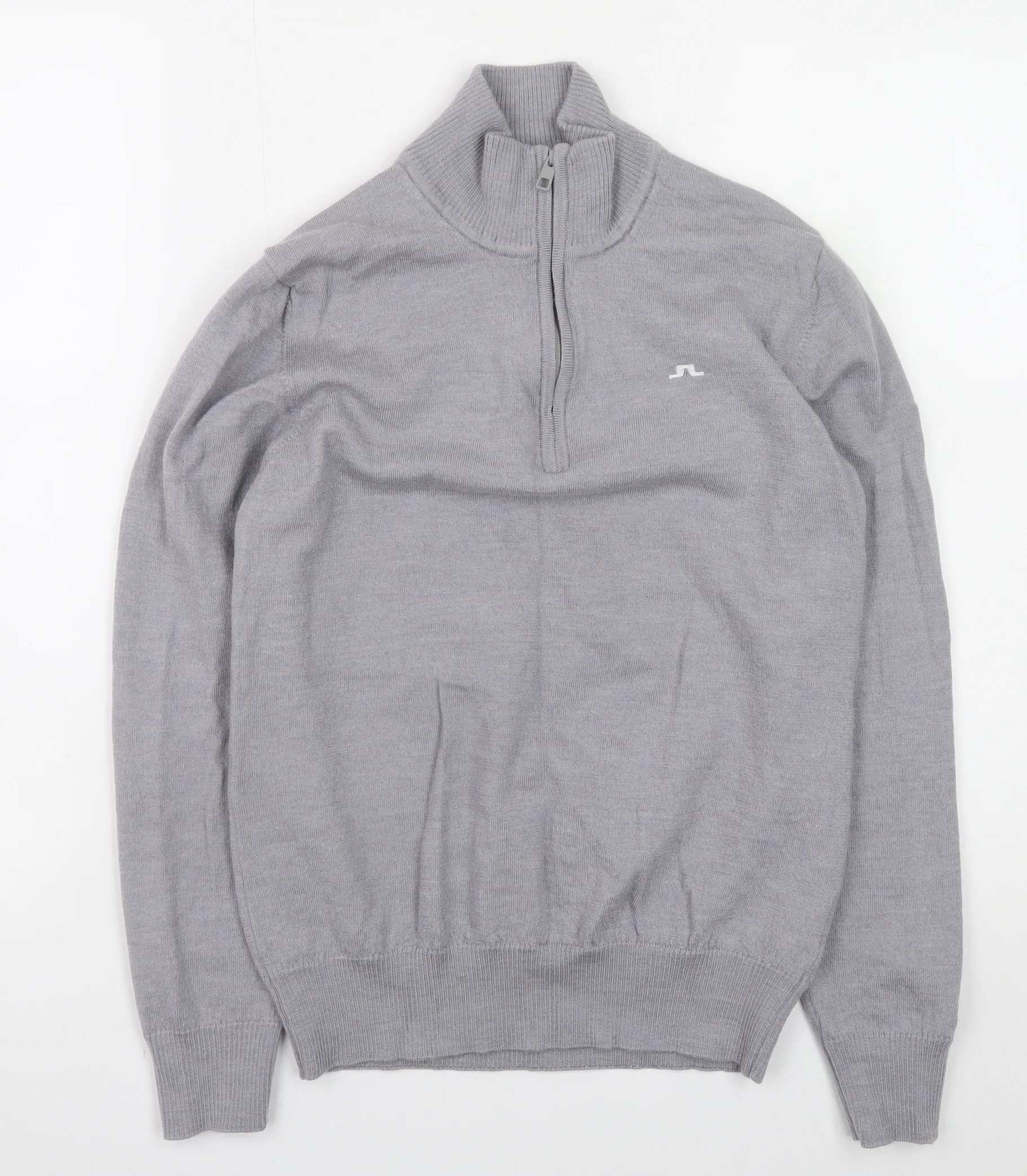 J.Lindeberg Boys Grey 1/2 Zip Merino Wool Pullover Sweater L