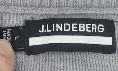 J.Lindeberg Boys Grey 1/2 Zip Merino Wool Pullover Sweater L - Image 4