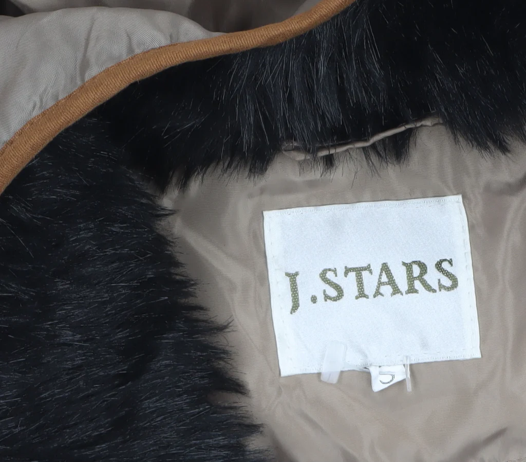 J.STARS Women’s Beige Short Puffer Jacket Hooded Size S Winter Coat - Image 5