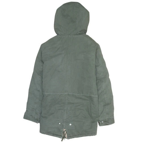 J.STYLE Men's Green Cotton Hooded Parka Coat M - Image 4