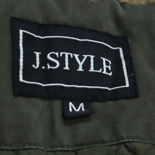 J.STYLE Men's Green Cotton Hooded Parka Coat M - Image 5
