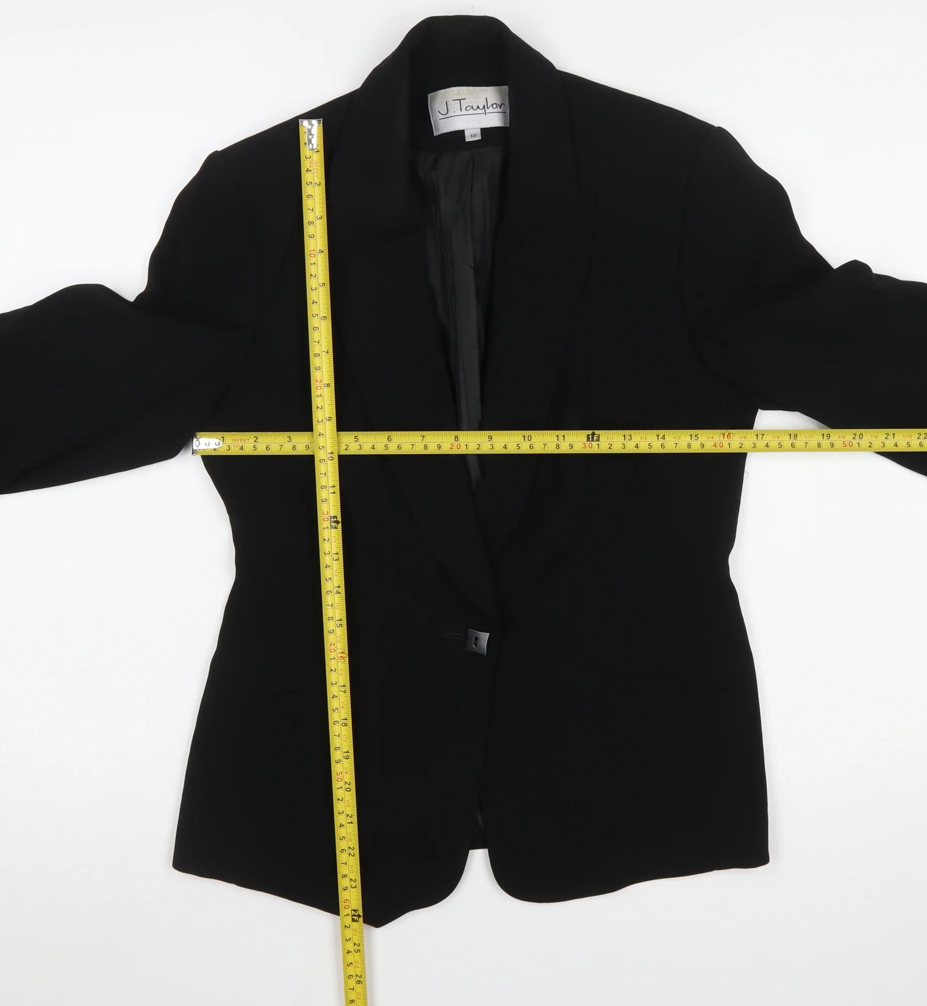 J.Taylor Womens Black Size 10 Single-Breasted Blazer - Image 2