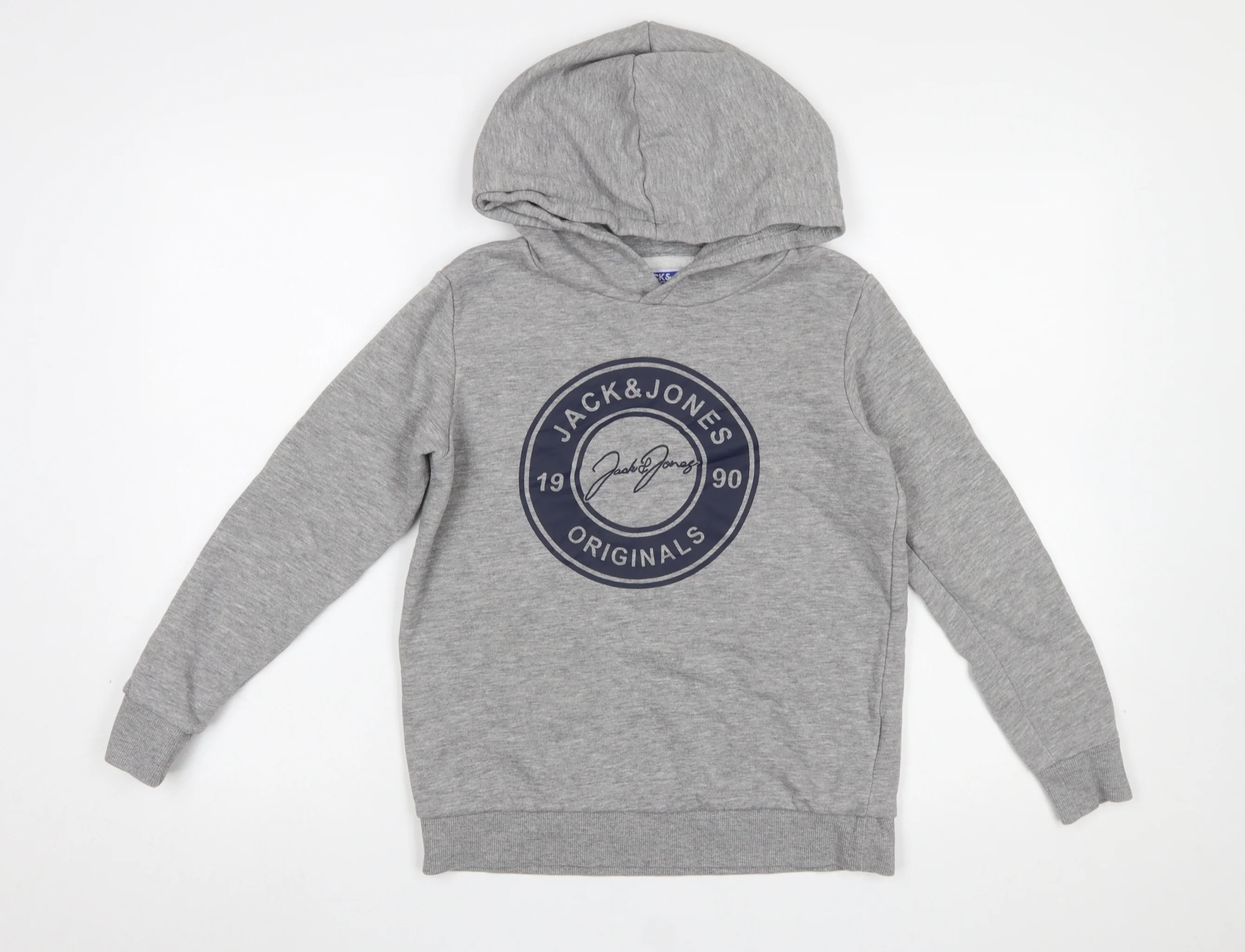 Jack & Jones Boys Grey Hooded Pullover Sweatshirt Size 152cm
