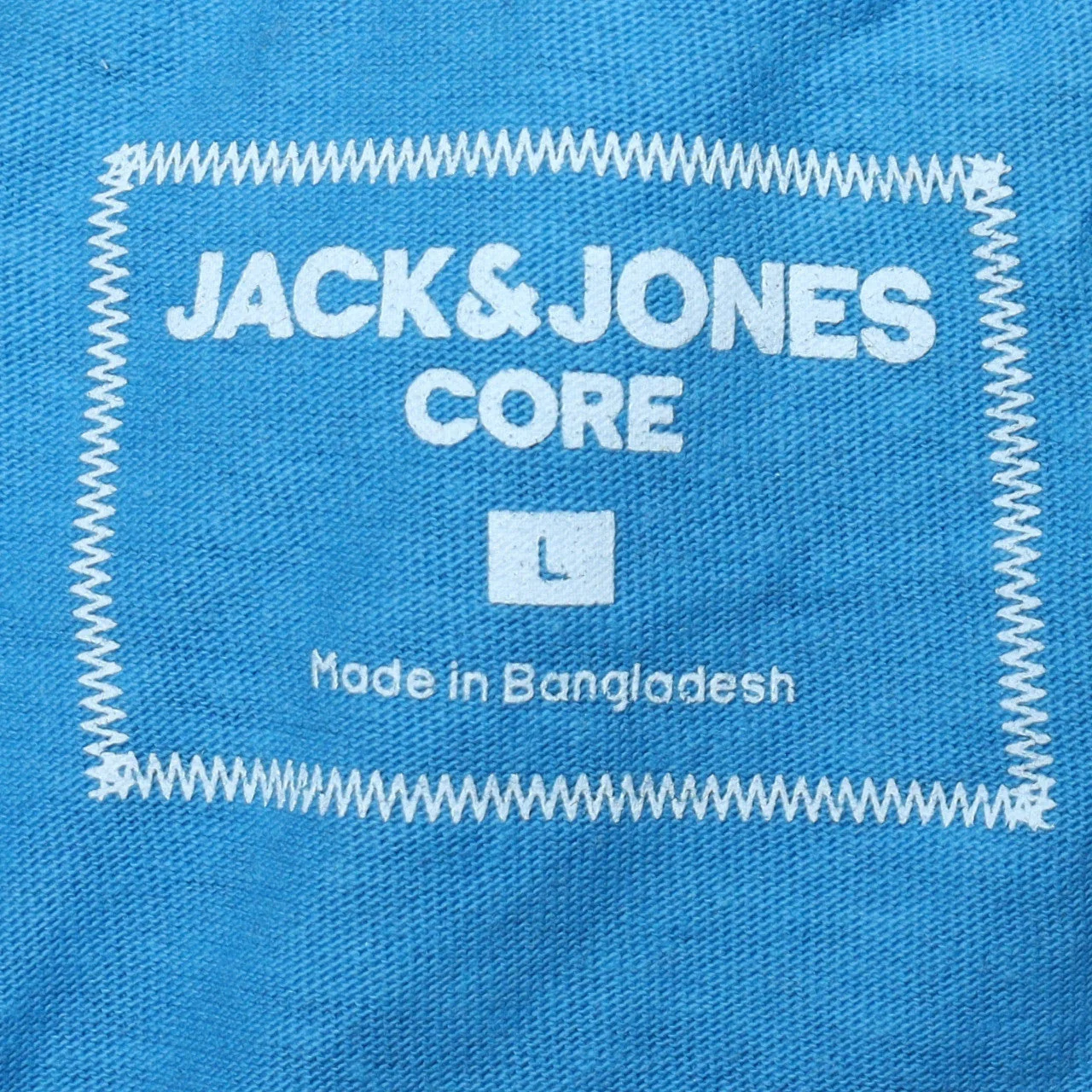 Jack & Jones Men Blue Graphic Print Crew Neck Cotton T-Shirt L - Image 5